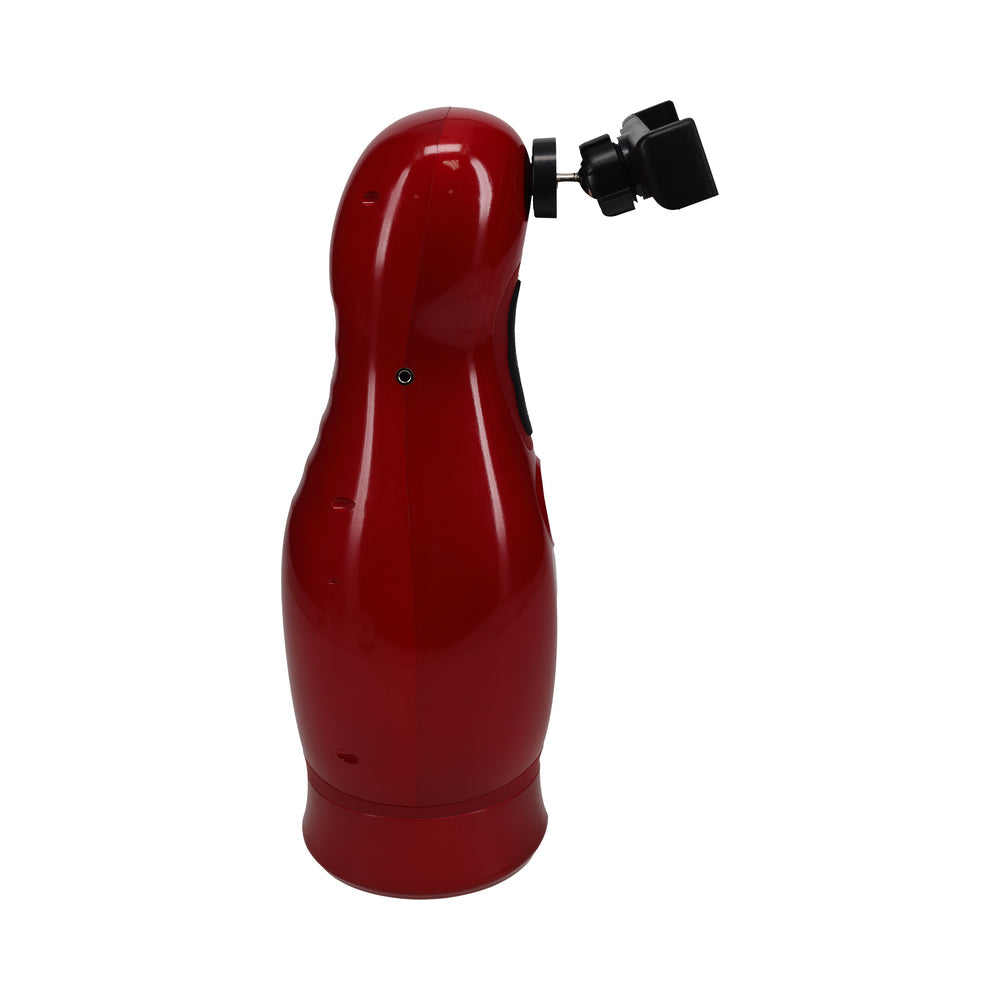 PUMPED VIRTUO MASTURBATOR SUCTION VIBRATION PHONE ATTACHMENT METALLIC RED
