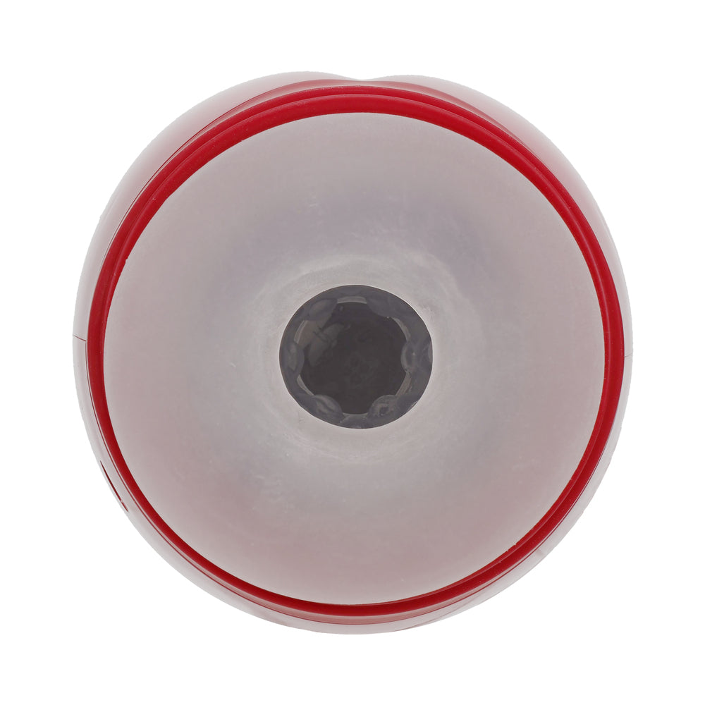 PUMPED VIRTUO MASTURBATOR SUCTION VIBRATION PHONE ATTACHMENT METALLIC RED