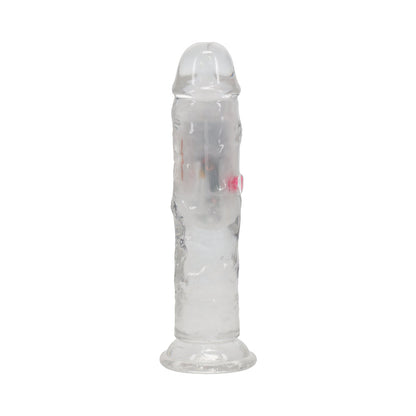 REALROCK WIRELESS RECHARGEABLE REMOTE CONTROL LED VIBRATING 6 IN. DILDO CLEAR