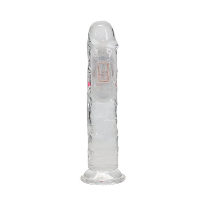 REALROCK WIRELESS RECHARGEABLE REMOTE CONTROL LED VIBRATING 7 IN. DILDO CLEAR