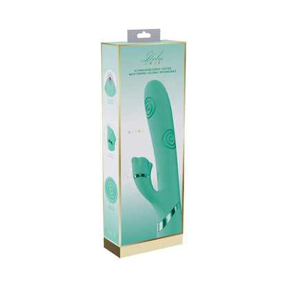 VIVE FIORE RECHARGEABLE G-SPOT AIR WAVE AND TAPPING FLARED CLIT STIMULATOR GREEN