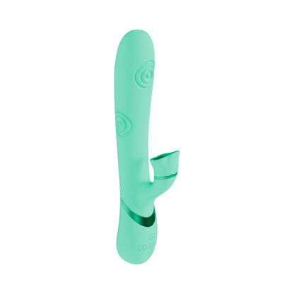 VIVE FIORE RECHARGEABLE G-SPOT AIR WAVE AND TAPPING FLARED CLIT STIMULATOR GREEN