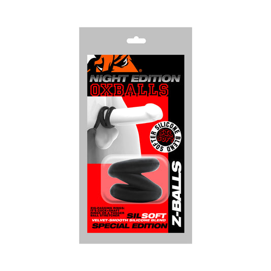 OXBALLS - ANILLO PARA PENE/ESTIRADOR DE TESTÍCULOS Z-BALLS ZIG-ZAG EDICIÓN ESPECIAL NOCHE
