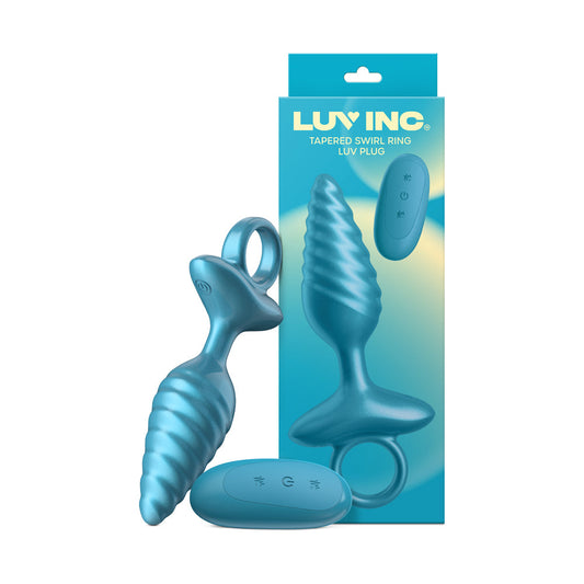 LUV INC. - TR59: TAPERED SWIRL RING LUV PLUG METALLIC BLUE