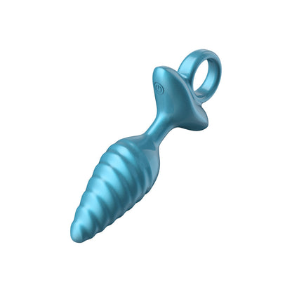 LUV INC. TR59: TAPERED SWIRL RING LUV PLUG METALLIC BLUE