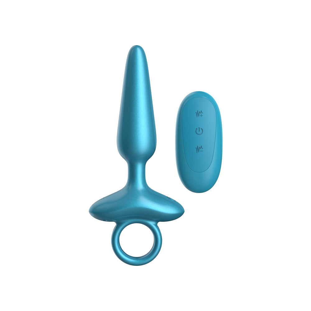 LUV INC. PR37: POINTY RING LUV PLUG METALLIC BLUE