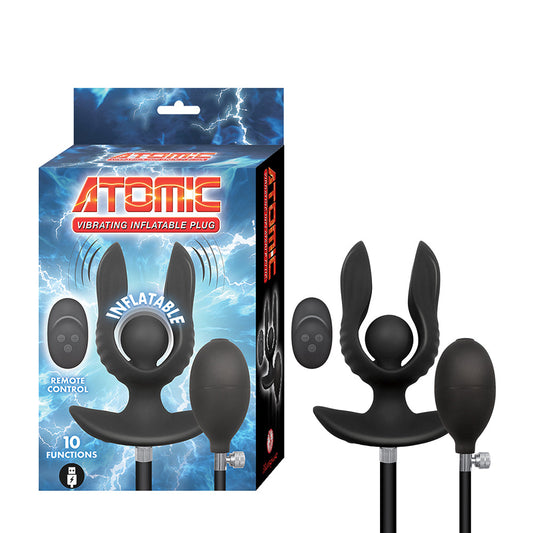 ATOMIC VIBRATING INFLATABLE PLUG BLACK