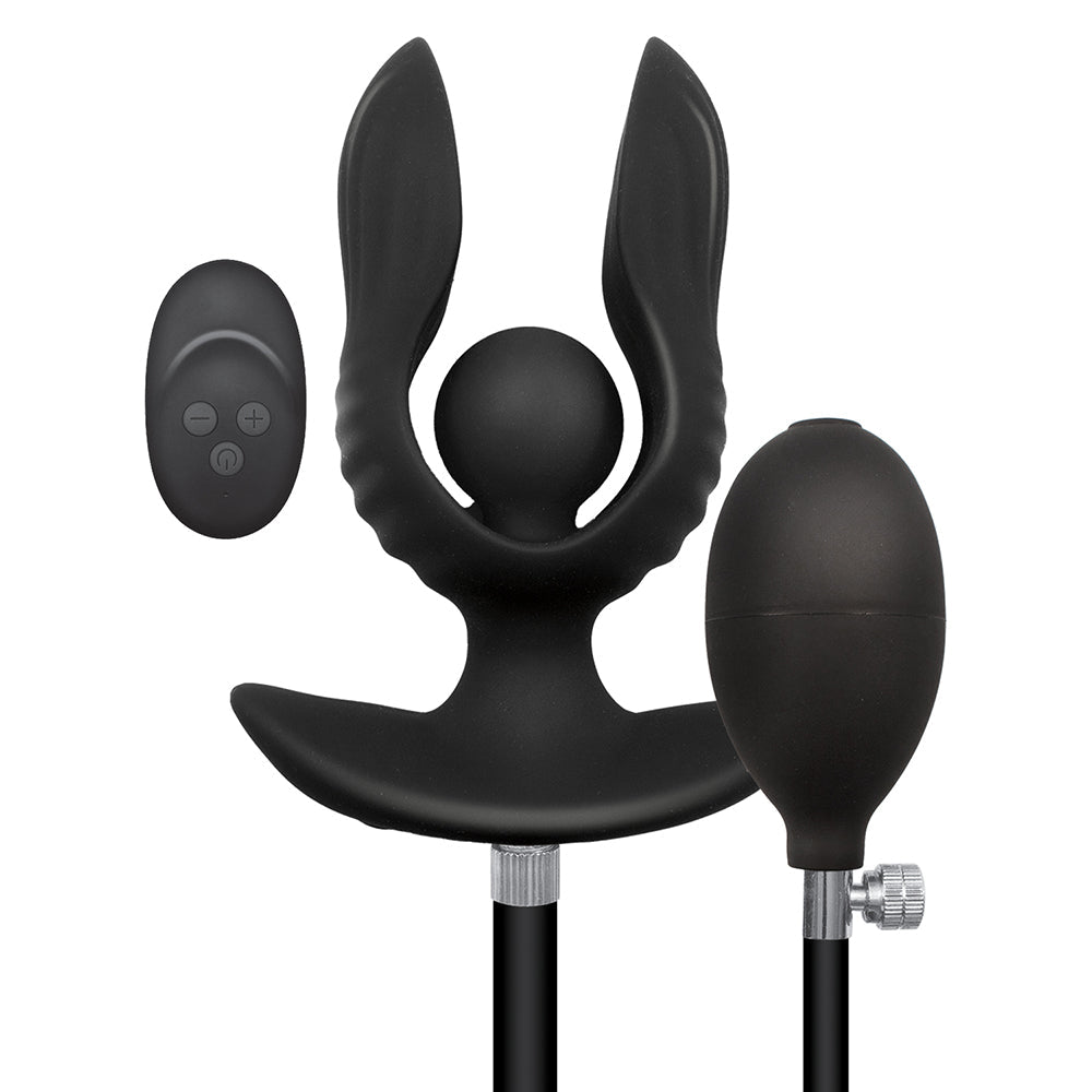 ATOMIC VIBRATING INFLATABLE PLUG BLACK