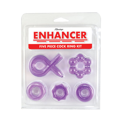 ENHANCER FIVE PIECE COCK RING SET PURPLE