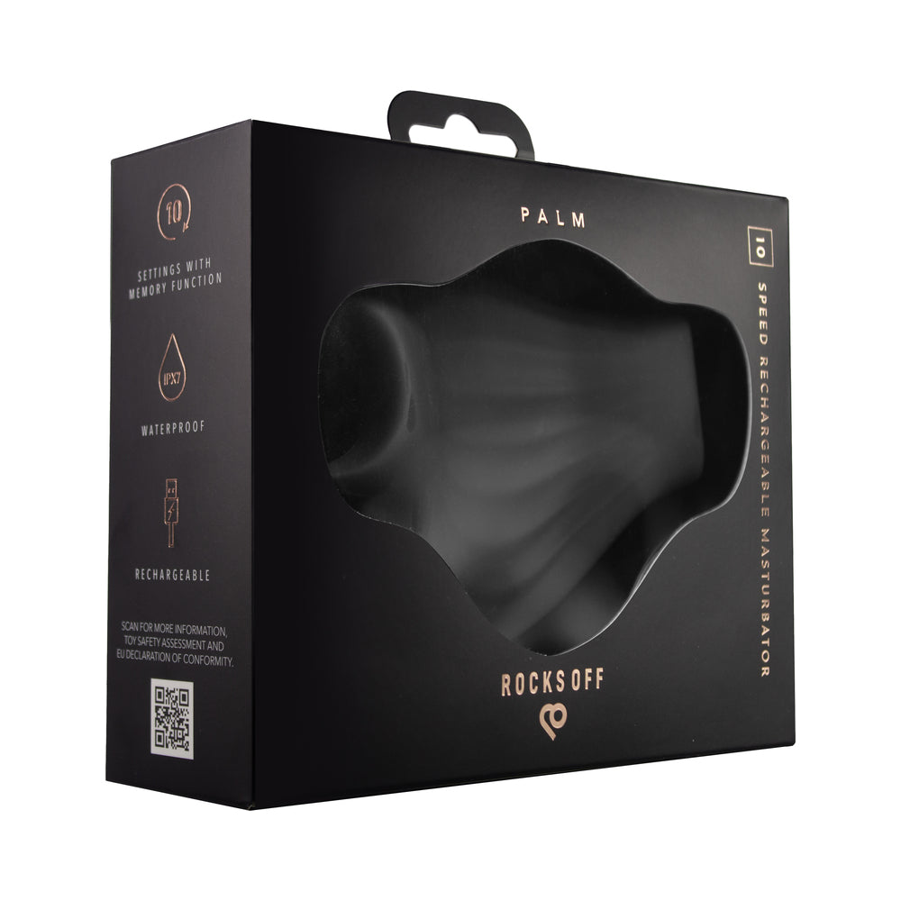 ROCKS-OFF PALM VIBRATING MASTURBATOR BLACK