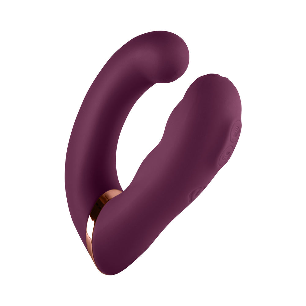 ROCKS-OFF GEMINI DUAL STIMULATOR BURGUNDY