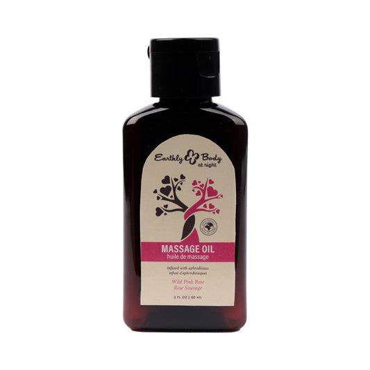 EARTHLY BODY AT NIGHT APHRODISIAC MASSAGE OIL WILD PINK ROSE 2 OZ.