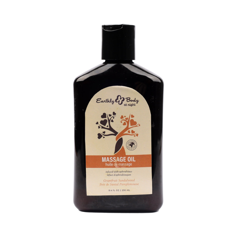 EARTHLY BODY AT NIGHT APHRODISIAC MASSAGE OIL GRAPEFRUIT SANDALWOOD 8.4 OZ.