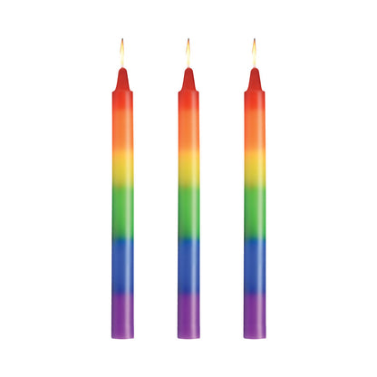 MASTER SERIES PRIDE CANDLES RAINBOW DRIP CANDLE SET OF 3