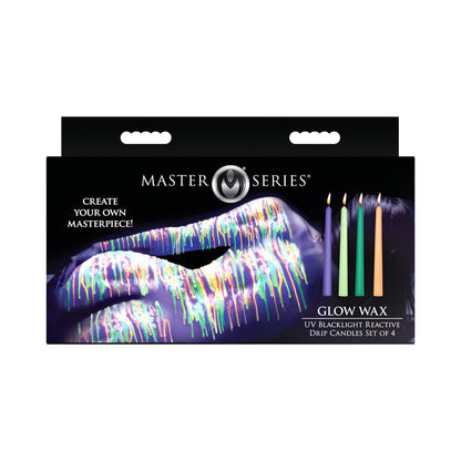 MASTER SERIES GLOW WAX UV BLACKLIGHT REACTIVE DRIP CANDLES SET OF 4