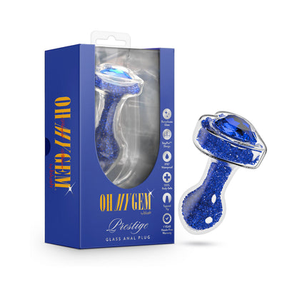 OH MY GEM PRESTIGE GLASS ANAL PLUG BLUE