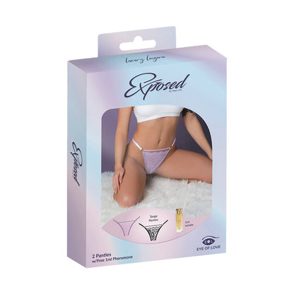 MAGIC SILK PHEROMONE PANTIES TANGA PANTY 2-PACK LILAC/BLACK L/XL