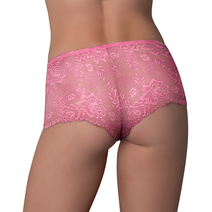 MAGIC SILK PHEROMONE PANTIES MESH & LACE BOY SHORT 2-PACK LILAC/ROSE S/M