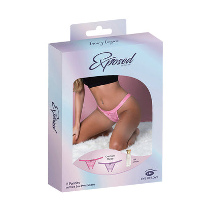 MAGIC SILK PHEROMONE PANTIES CROTCHLESS THONG 2-PACK LILAC/ROSE L/XL
