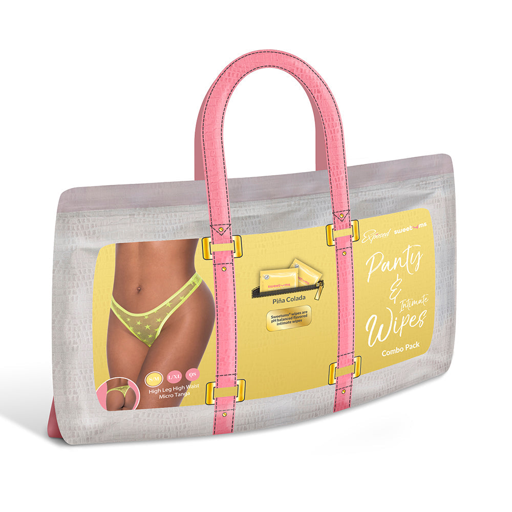 SWEETUMS HIGH LEG HIGH WAIST MICRO TANGA PINA COLADA