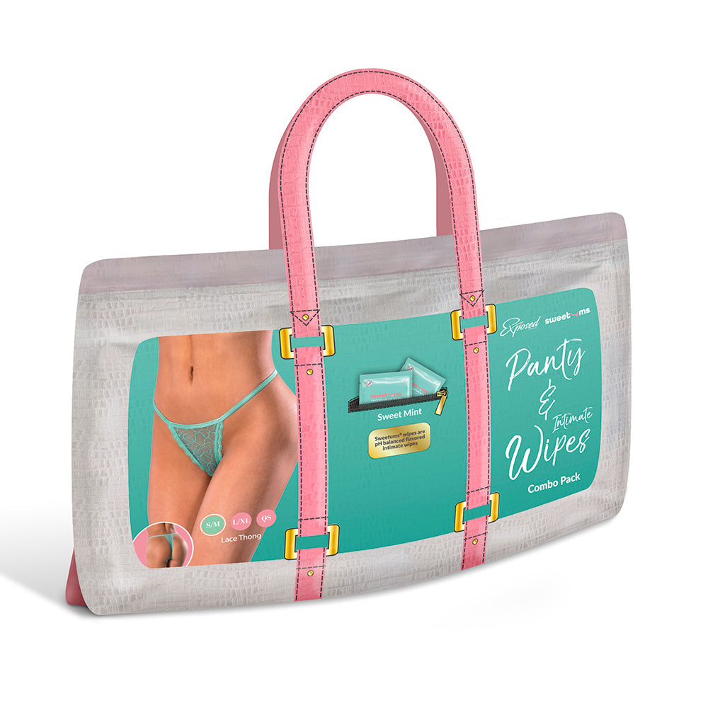 MAGIC SILK SWEETUMS LACE THONG MINT S/M