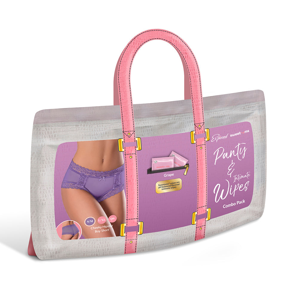 MAGIC SILK SWEETUMS CHEEKY HIPSTER BOY SHORT GRAPE QUEEN SIZE