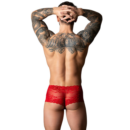 MALE POWER THE ULTIMATE DUO CRR MINI SHORT & RED COCK RING RED XL