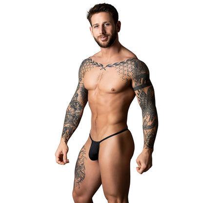 MALE POWER THE ULTIMATE DUO CRR POUCH G-STRING & RED COCK RING BLACK L/XL