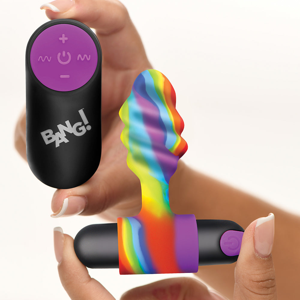 BANG! VIBRATING RAINBOW BUTT PLUG