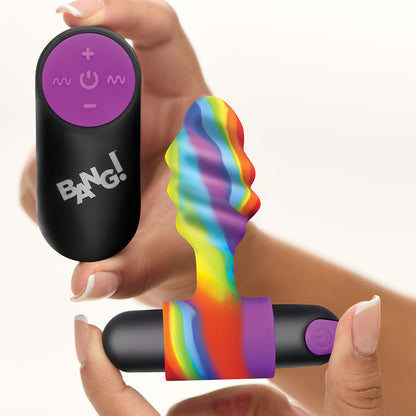 BANG! VIBRATING RAINBOW BUTT PLUG