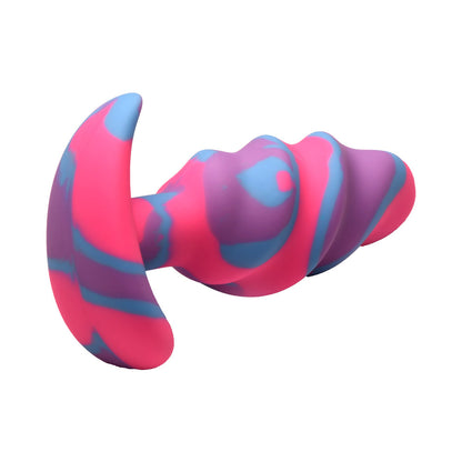 CREATURE COCKS UNICORN SWIRL SILICONE BUTT PLUG MEDIUM