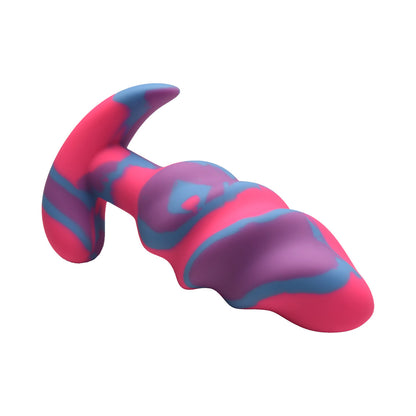 CREATURE COCKS UNICORN SWIRL SILICONE BUTT PLUG MEDIUM