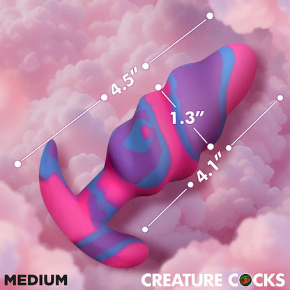 CREATURE COCKS UNICORN SWIRL SILICONE BUTT PLUG MEDIUM