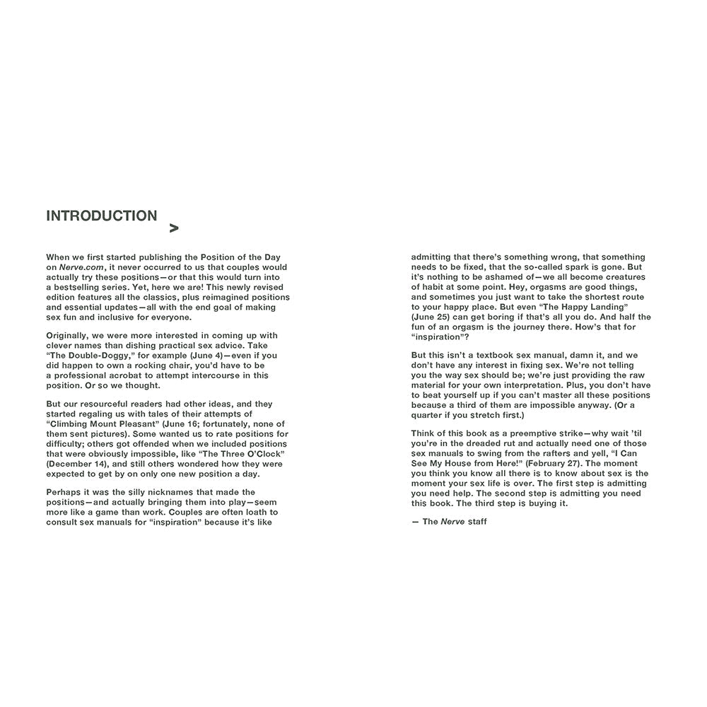 POSITION OF THE DAY REVISED AND UPDATED: SEX EVERY DAY IN EVERY WAY 