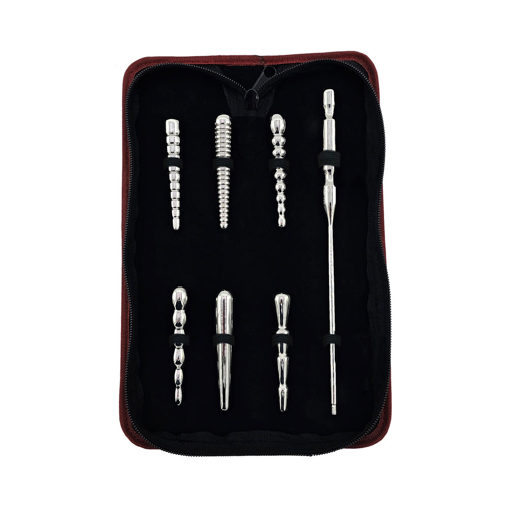 ROUGE GARMENTS - KIT DE ENCHUFES ANALES DE ACERO INOXIDABLE ROUGE DE 7 PIEZAS CON BOLSA