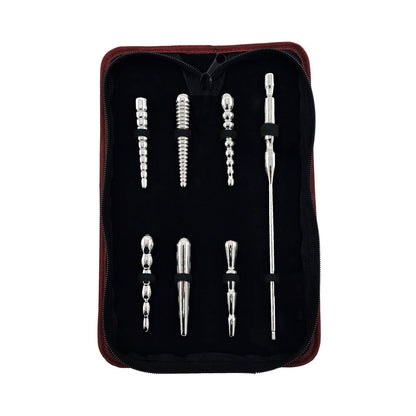 ROUGE GARMENTS - KIT DE ENCHUFES ANALES DE ACERO INOXIDABLE ROUGE DE 7 PIEZAS CON BOLSA