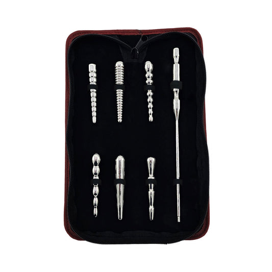 ROUGE GARMENTS - ROUGE STAINLESS STEEL PENIS PLUG SET 7PC WITH BAG