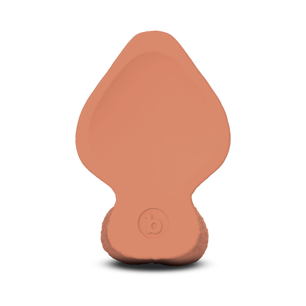 B-VIBE SLIPSKIN REALISTIC SILICONE DILDO 6 IN. GIRTHY MOCHA