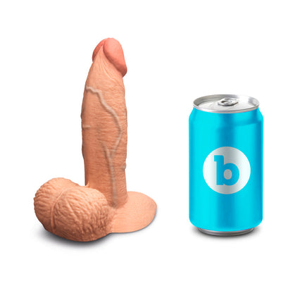 B-VIBE - SLIPSKIN REALISTIC SILICONE DILDO 6 IN. GIRTHY MOCHA