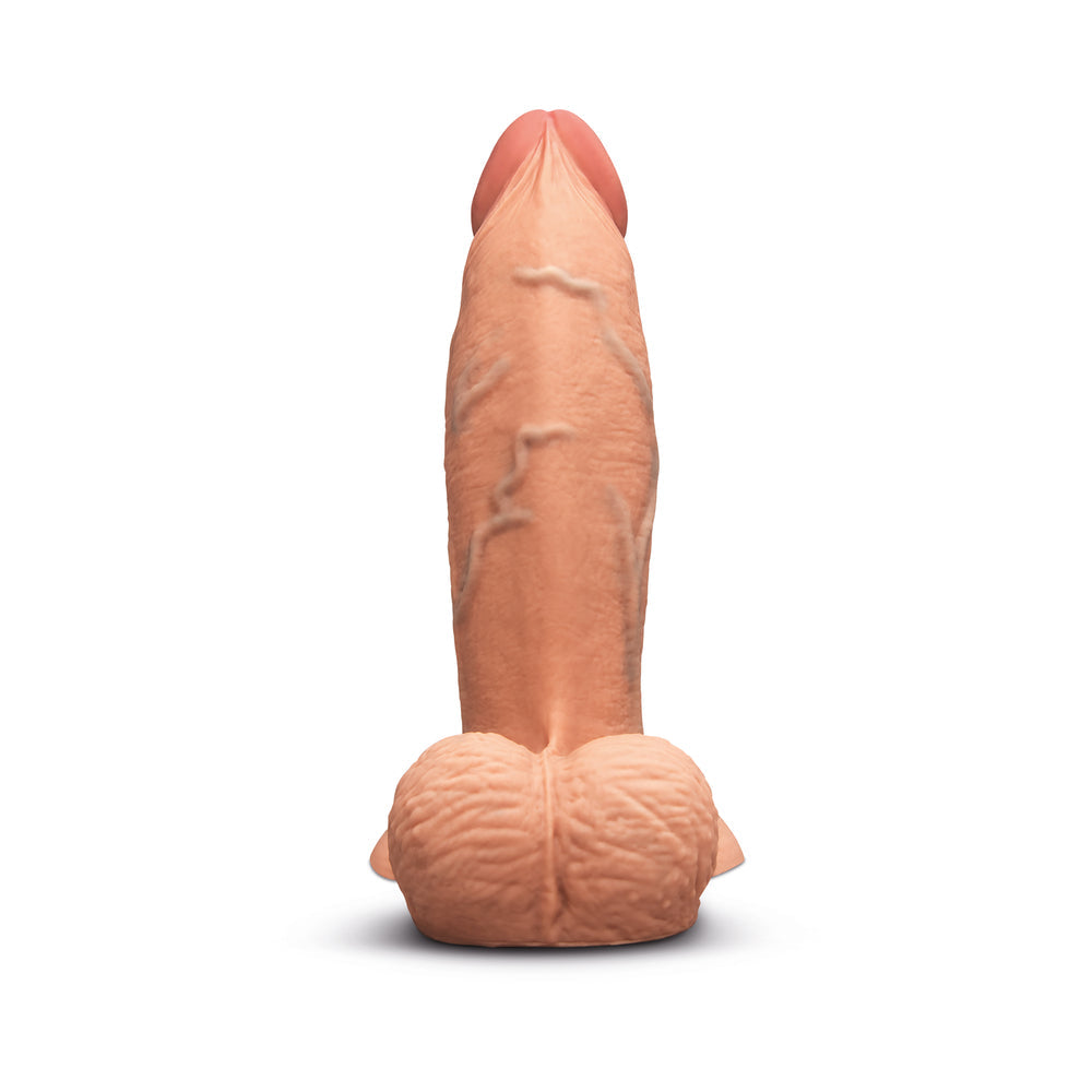 B-VIBE - SLIPSKIN REALISTIC SILICONE DILDO 7 IN. GIRTHY MOCHA