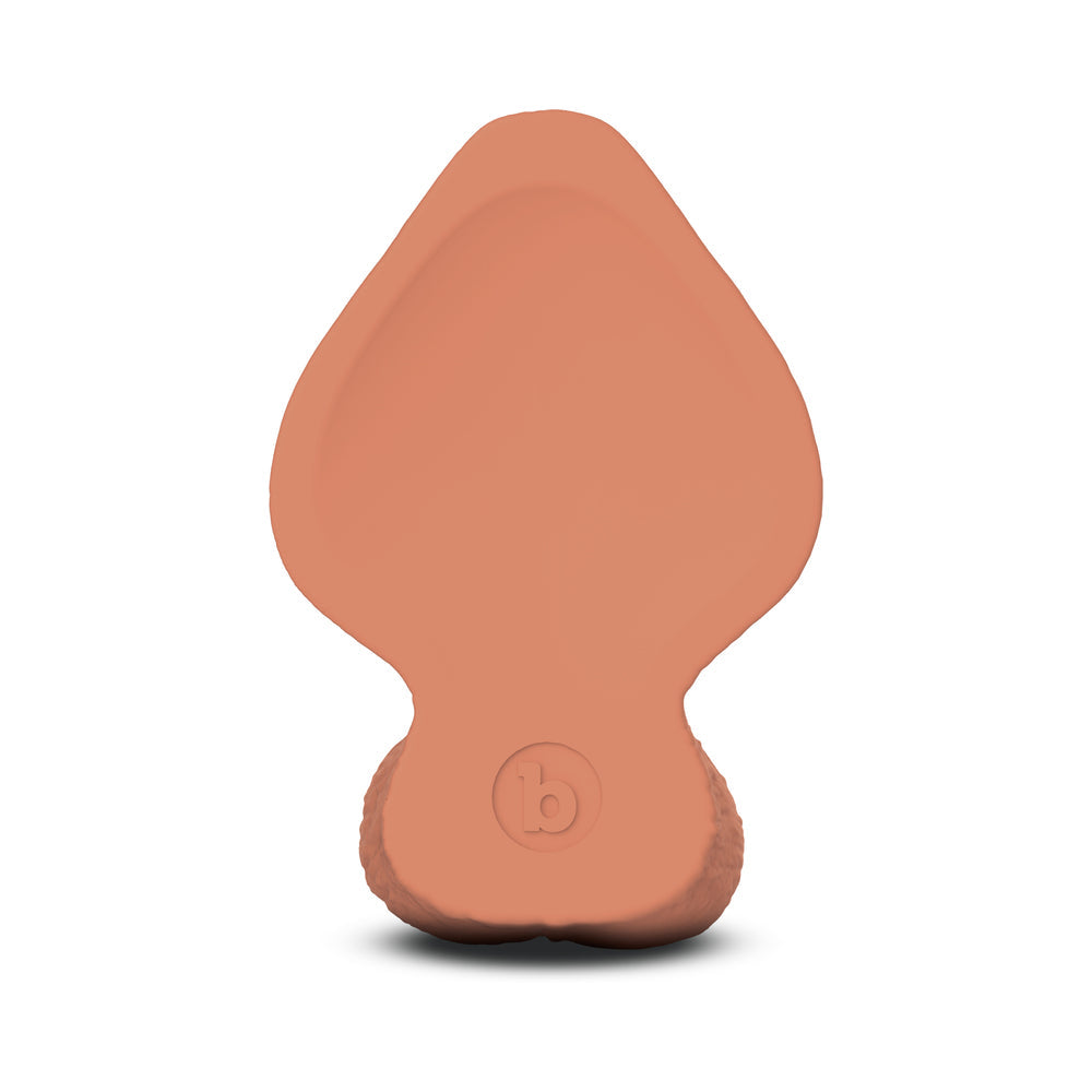 B-VIBE SLIPSKIN REALISTIC SILICONE DILDO 7 IN. GIRTHY MOCHA