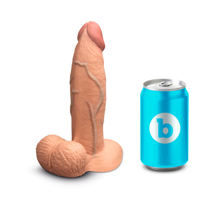 B-VIBE - SLIPSKIN REALISTIC SILICONE DILDO 7 IN. GIRTHY MOCHA