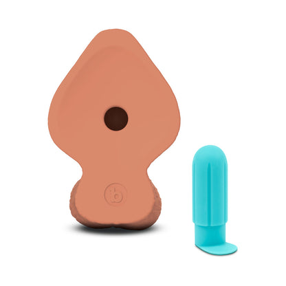 B-VIBE - SLIPSKIN REALISTIC SILICONE DILDO 9 IN. GIRTHY MOCHA