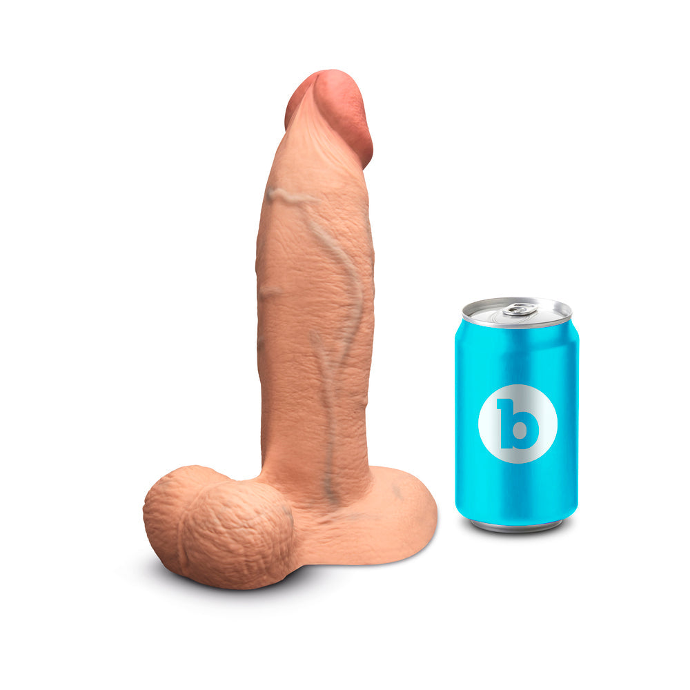 B-VIBE - SLIPSKIN REALISTIC SILICONE DILDO 9 IN. GIRTHY MOCHA