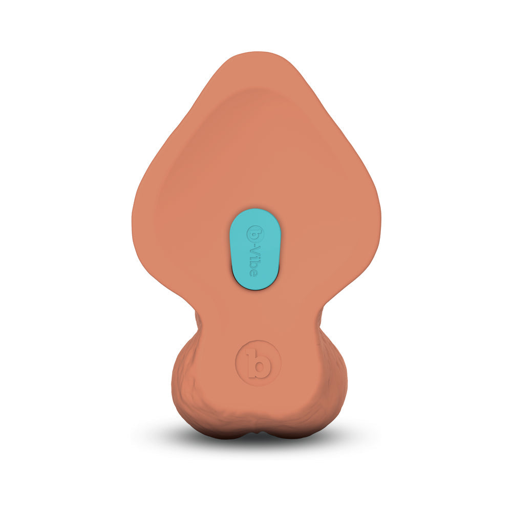B-VIBE - SLIPSKIN REALISTIC SILICONE DILDO 10 IN. CURVED MOCHA