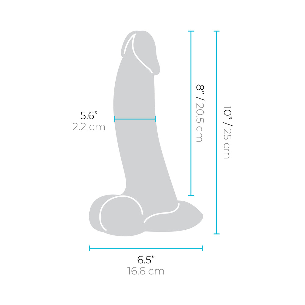 B-VIBE SLIPSKIN REALISTIC SILICONE DILDO 10 IN. CURVED MOCHA