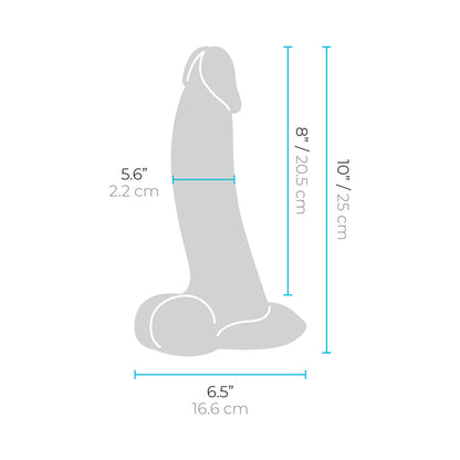 B-VIBE SLIPSKIN REALISTIC SILICONE DILDO 10 IN. CURVED MOCHA