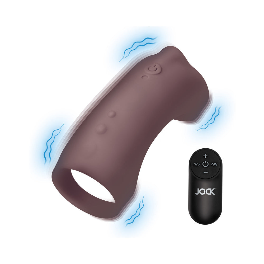 JOCK VIBRATING SILICONE PENIS SLEEVE DARK
