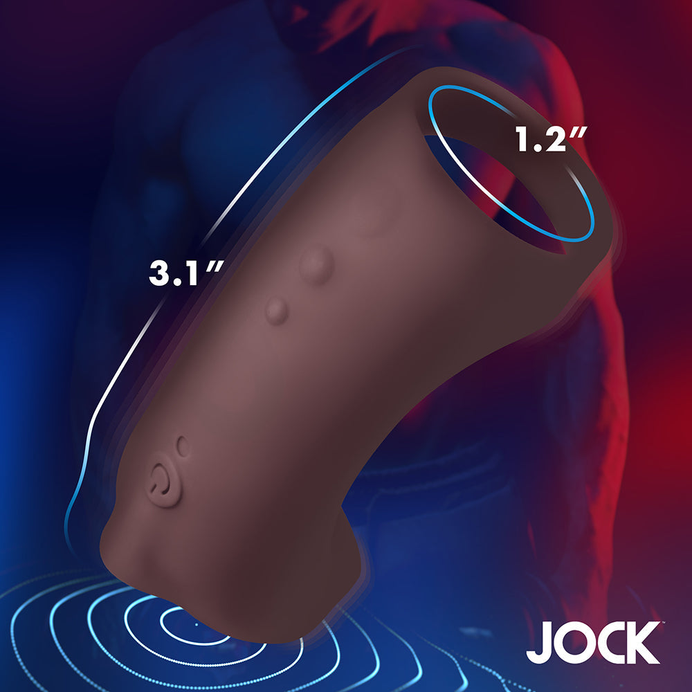 JOCK VIBRATING SILICONE PENIS SLEEVE DARK