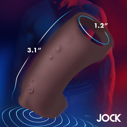 JOCK VIBRATING SILICONE PENIS SLEEVE DARK